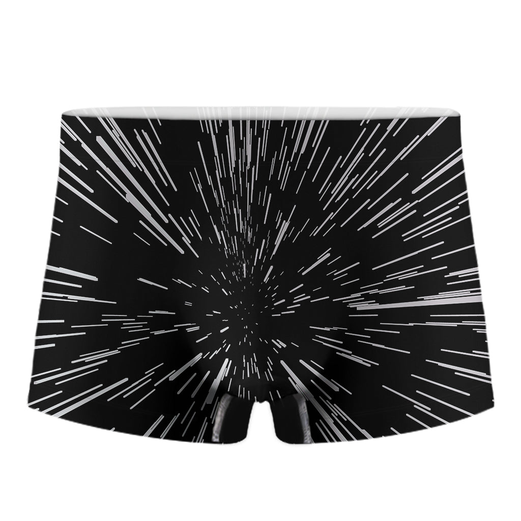 Black And White Lightspeed Print Men's Boxer Briefs