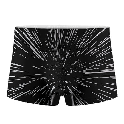 Black And White Lightspeed Print Men's Boxer Briefs