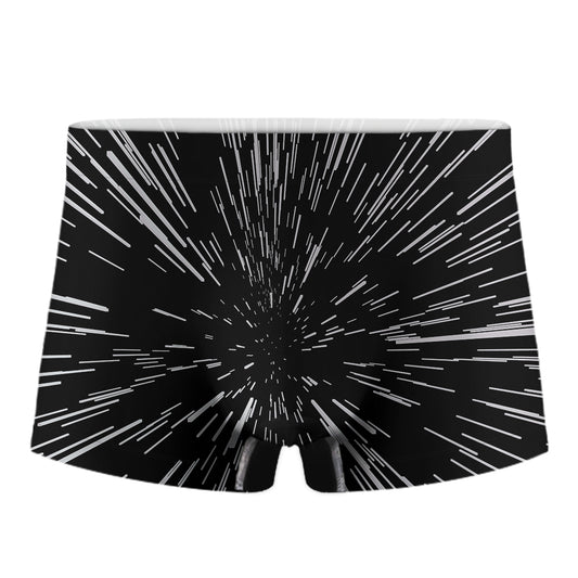 Black And White Lightspeed Print Men's Boxer Briefs