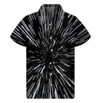 Black And White Lightspeed Print Men's Short Sleeve Shirt