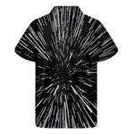 Black And White Lightspeed Print Men's Short Sleeve Shirt