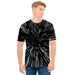 Black And White Lightspeed Print Men's T-Shirt