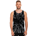 Black And White Lightspeed Print Men's Tank Top