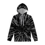 Black And White Lightspeed Print Pullover Hoodie