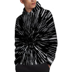 Black And White Lightspeed Print Pullover Hoodie