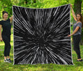 Black And White Lightspeed Print Quilt