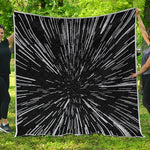 Black And White Lightspeed Print Quilt