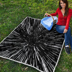 Black And White Lightspeed Print Quilt