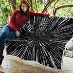 Black And White Lightspeed Print Quilt