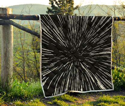 Black And White Lightspeed Print Quilt