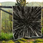 Black And White Lightspeed Print Quilt