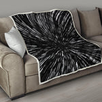 Black And White Lightspeed Print Quilt