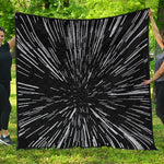 Black And White Lightspeed Print Quilt