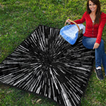 Black And White Lightspeed Print Quilt