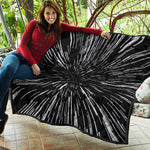 Black And White Lightspeed Print Quilt