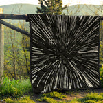 Black And White Lightspeed Print Quilt
