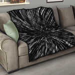 Black And White Lightspeed Print Quilt