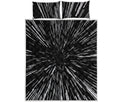 Black And White Lightspeed Print Quilt Bed Set
