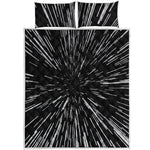 Black And White Lightspeed Print Quilt Bed Set
