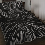 Black And White Lightspeed Print Quilt Bed Set