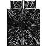 Black And White Lightspeed Print Quilt Bed Set