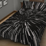Black And White Lightspeed Print Quilt Bed Set