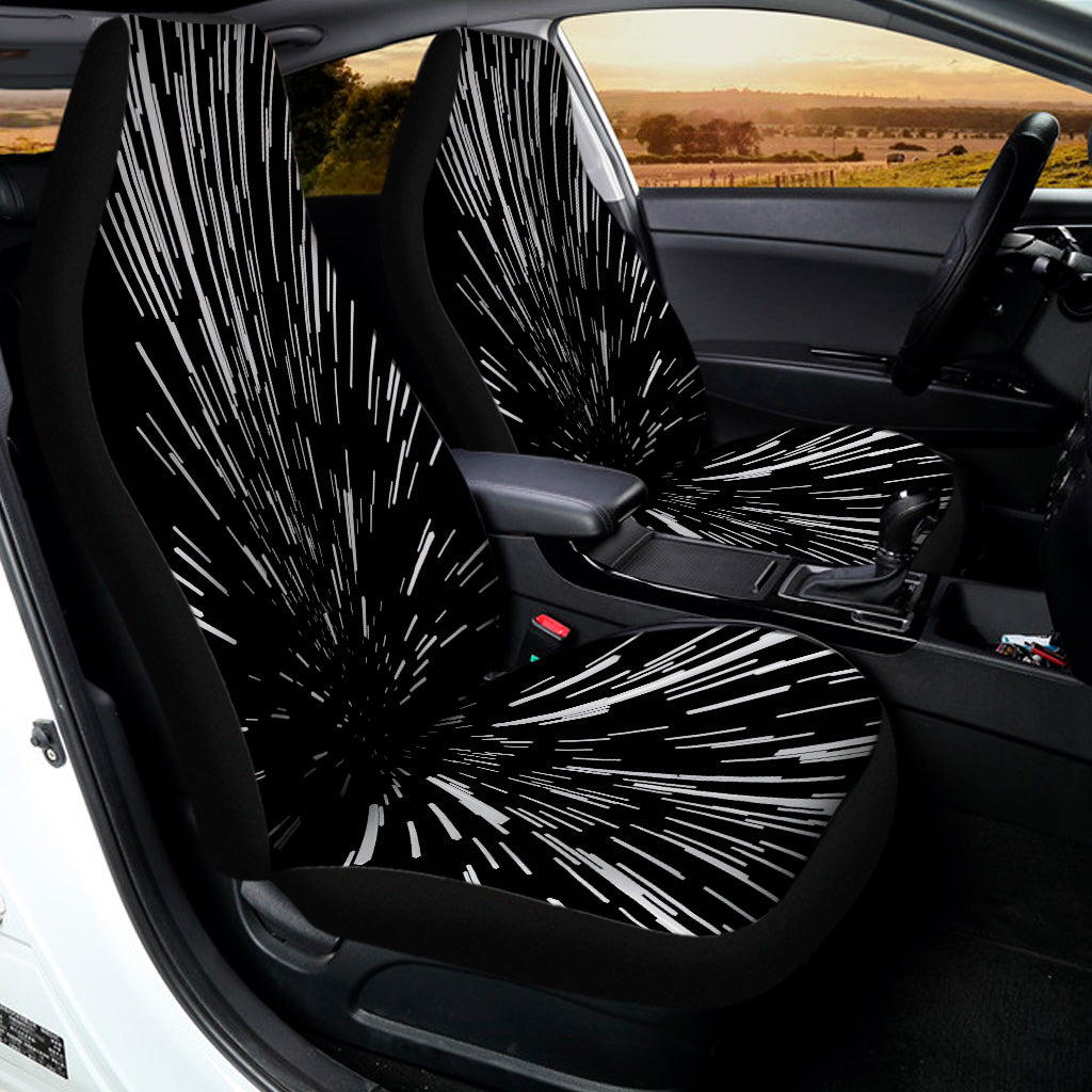 Black And White Lightspeed Print Universal Fit Car Seat Covers