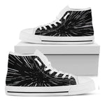 Black And White Lightspeed Print White High Top Shoes