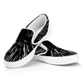 Black And White Lightspeed Print White Slip On Sneakers