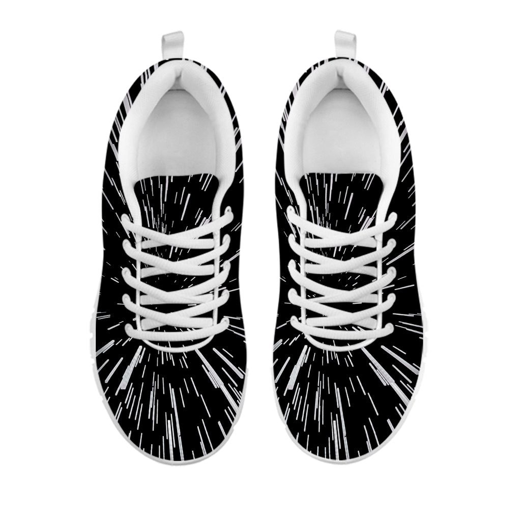 Black And White Lightspeed Print White Sneakers