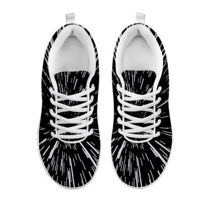 Black And White Lightspeed Print White Sneakers