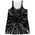 Black And White Lightspeed Print Women's Racerback Tank Top