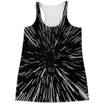 Black And White Lightspeed Print Women's Racerback Tank Top