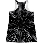 Black And White Lightspeed Print Women's Racerback Tank Top