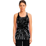 Black And White Lightspeed Print Women's Racerback Tank Top