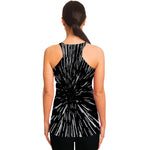 Black And White Lightspeed Print Women's Racerback Tank Top