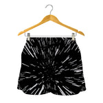 Black And White Lightspeed Print Women's Shorts