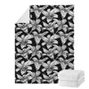 Black And White Lily Pattern Print Blanket