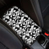 Black And White Lily Pattern Print Car Center Console Cover