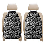 Black And White Lily Pattern Print Car Seat Organizers