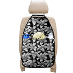 Black And White Lily Pattern Print Car Seat Organizers