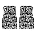 Black And White Lily Pattern Print Front Car Floor Mats