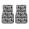 Black And White Lily Pattern Print Front Car Floor Mats