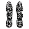 Black And White Lily Pattern Print Muay Thai Shin Guard