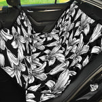 Black And White Lily Pattern Print Pet Car Back Seat Cover