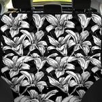 Black And White Lily Pattern Print Pet Car Back Seat Cover