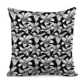 Black And White Lily Pattern Print Pillow Cover