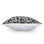 Black And White Lily Pattern Print Pillow Cover