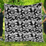 Black And White Lily Pattern Print Quilt