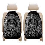 Black And White Lotus Flower Print Car Seat Organizers